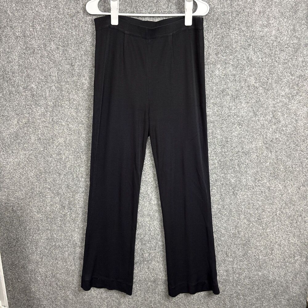 Misook Dress Wide Leg Pants Womens Size M Black Pullon